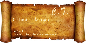 Czimer Tünde névjegykártya