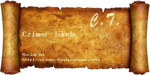 Czimer Tünde névjegykártya
